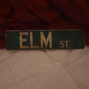 Rustic Elm Street Sign - Green and White